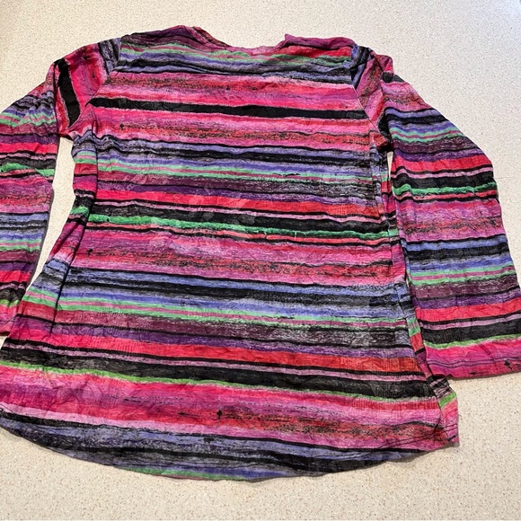 Bright Striped Long Sleeve Top With Matching Infinity Scarf - Picture 3 of 6